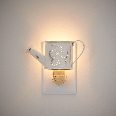 Watering Can Night Light - Distressed White Park Designs - The Fox Decor